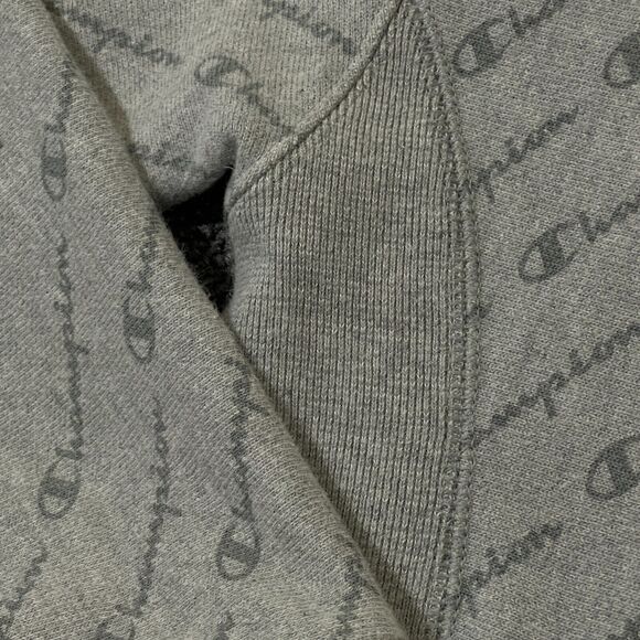 Champion Sweatshirt Mens Size Small S Reverse Weave All Over Spellout Print Grey - Picture 2 of 10